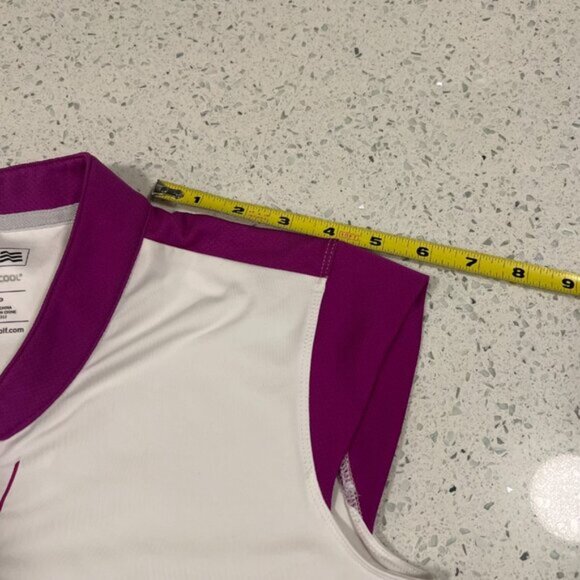 ADIDAS Climacool Stretch Women's Golf Polo Shirt Size Small Purple Blue White - Picture 9 of 15